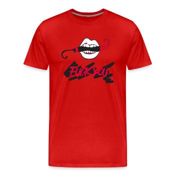 fuck you - Men's Premium Organic T-Shirt - red - Front - Damien (186cm)
