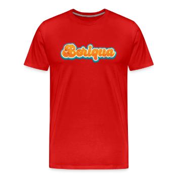 Boriqua Puerto Rico Geschenk - Männer Premium Bio T-Shirt - Rot - Vorne - Damien (186cm)