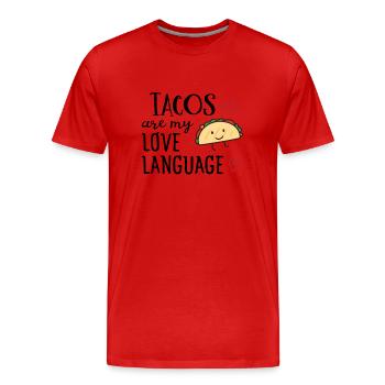 14 Fév Be My Valentine Joyeuse Saint-Valentin 01 - T-shirt bio Premium Homme - rouge - Devant - Damien (186cm)