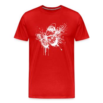 Elegant Vintage Tattoo Splash Butterfly - Men's Premium Organic T-Shirt - red - Front - Damien (186cm)