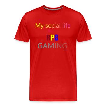 My Social Life is... - Männer Premium Bio T-Shirt - Rot - Vorne - Damien (186cm)