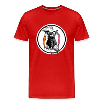 Cooler Hase - Männer Premium Bio T-Shirt - Rot - Vorne - Damien (186cm)