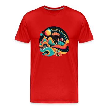 RÉTRO - T-shirt bio Premium Homme - rouge - Devant - Damien (186cm)