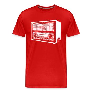 Radio rétro - T-shirt bio Premium Homme - rouge - Devant - Damien (186cm)