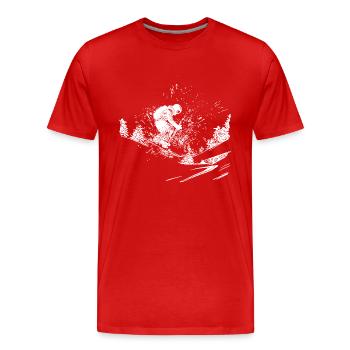 Skier Offroad Outdoor Powder Snow Style - Men's Premium Organic T-Shirt - red - Front - Damien (186cm)