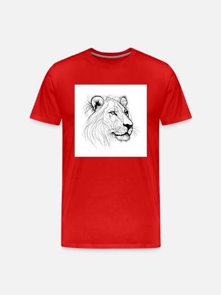 Löwin - Männer Premium Bio T-Shirt - Rot