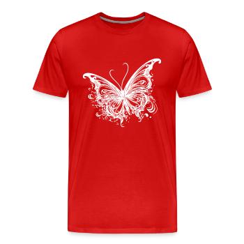 Pretty Tattoo Kids Lines Style Butterfly - T-shirt bio Premium Homme - rouge - Devant - Damien (186cm)