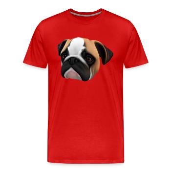 Propriétaires de chiens Chiens Bulldog Propriétaires de chiens - T-shirt bio Premium Homme - rouge - Devant - Damien (186cm)