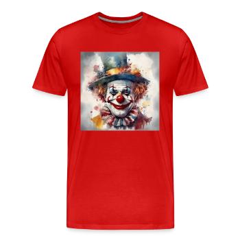 LE CLOWN JOYEUX - T-shirt bio Premium Homme - rouge - Devant - Damien (186cm)