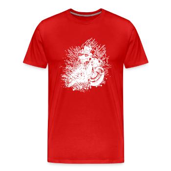 Motorradfahrer Road-Trip Splash Biker Style - Männer Premium Bio T-Shirt - Rot - Vorne - Damien (186cm)