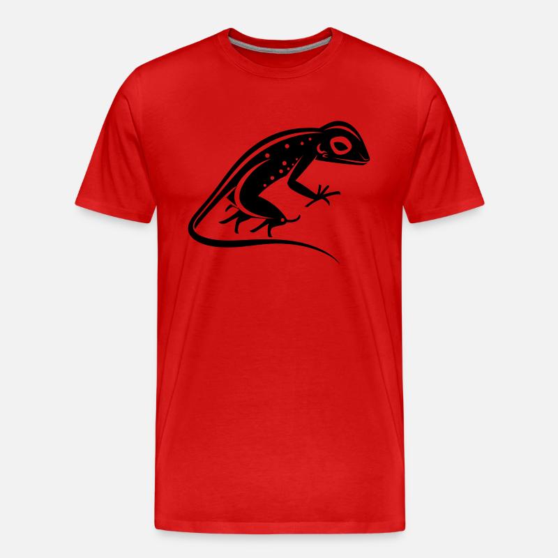 Eidechse - Männer Premium Bio T-Shirt - Rot