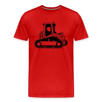 bulldozer - Men's Premium Organic T-Shirt - red - Front - Damien (186cm)