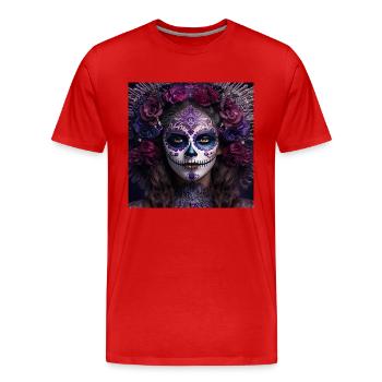LA CATRINA DAY OF THE DEAD MEXICO - Men's Premium Organic T-Shirt - red - Front - Damien (186cm)