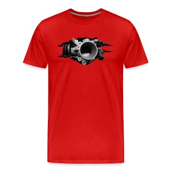 Dunkle Drosselklappe - Männer Premium Bio T-Shirt - Rot - Vorne - Damien (186cm)