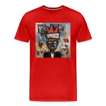 KÖNIG STREET ART LIEBE - Männer Premium Bio T-Shirt - Rot - Vorne - Damien (186cm)