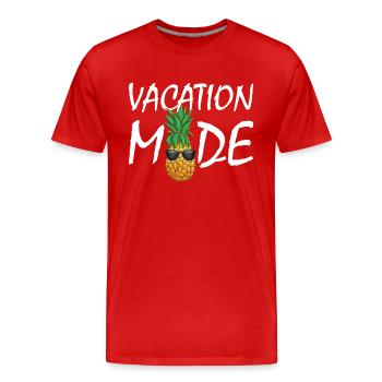 Urlaubsmodus Ananas-Sonnenbrille | Sommer-Kreuzfahrt - Männer Premium Bio T-Shirt - Rot - Vorne - Damien (186cm)
