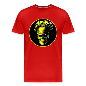 Chef Skull Chef - Men's Premium Organic T-Shirt - red - Front - Damien (186cm)