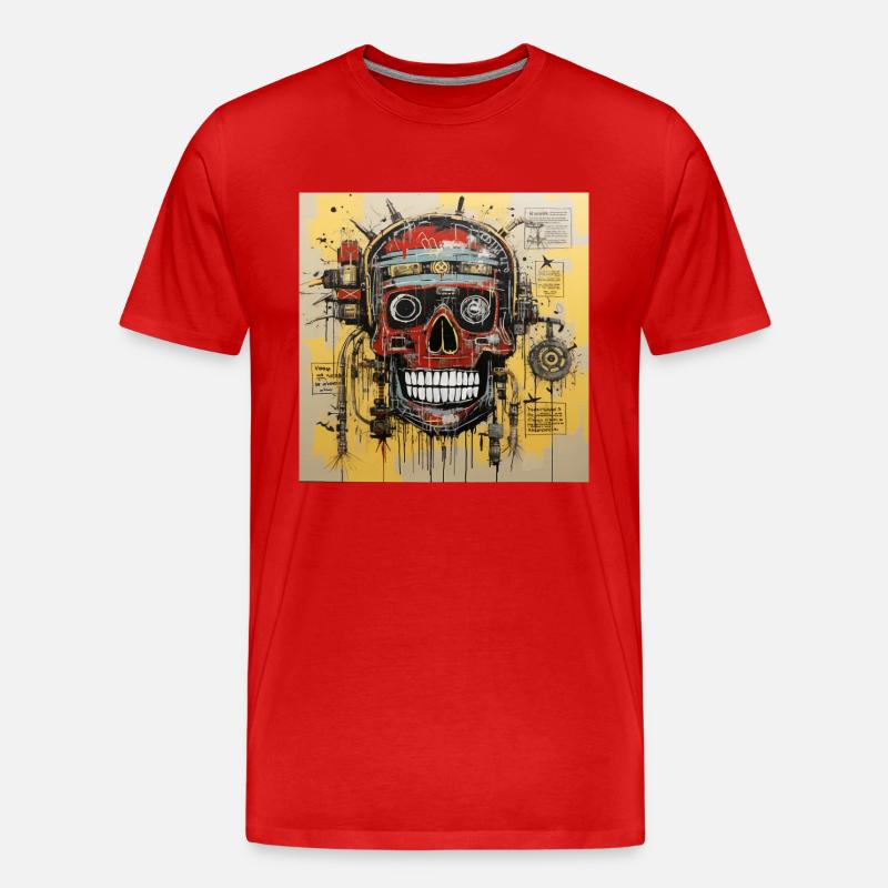 SCHÄDEL-STRASSENKUNST - Männer Premium Bio T-Shirt - undefined