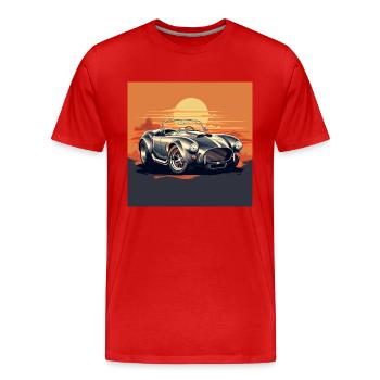 AC COBRA KOLLEKTION VINTAGE - Männer Premium Bio T-Shirt - Rot - Vorne - Damien (186cm)