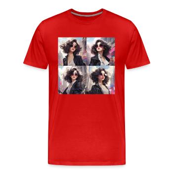 japani girl comic - Männer Premium Bio T-Shirt - Rot - Vorne - Damien (186cm)