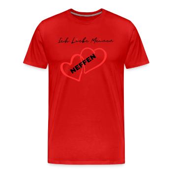 Ich Liebe Meinen Neffen - Männer Premium Bio T-Shirt - Rot - Vorne - Damien (186cm)