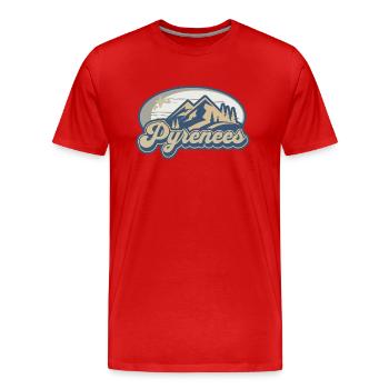 Pyrenees France Vintage Mountains - Men's Premium Organic T-Shirt - red - Front - Damien (186cm)