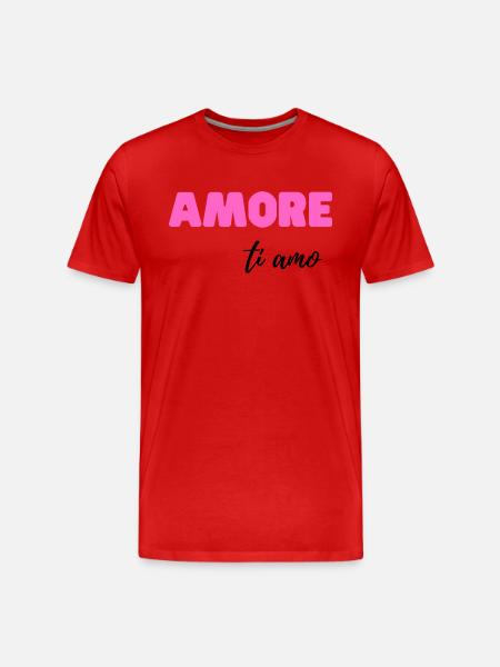 Amore, Ti Amo – Romantic Italian Love Quote - Men's Premium Organic T-Shirt - red