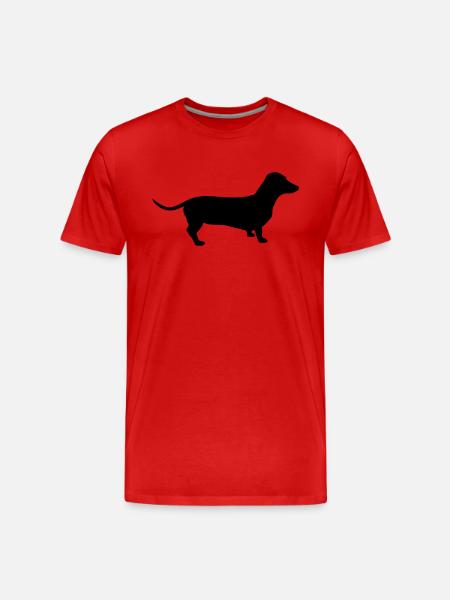 Dachshund Silhouette 1 - Men's Premium Organic T-Shirt - red