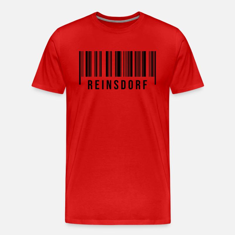 Erzgebirge Strichcode Reinsdorf - Männer Premium Bio T-Shirt - Rot