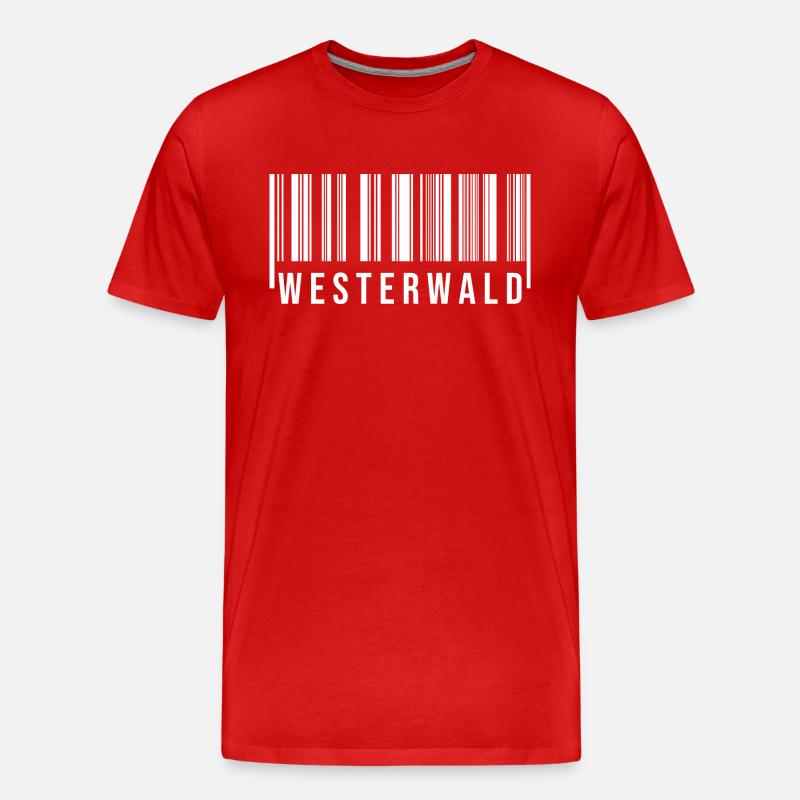 Westerwald Strichcode - Männer Premium Bio T-Shirt - Rot