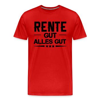 rente gut alles gut - Männer Premium Bio T-Shirt - Rot - Vorne - Damien (186cm)
