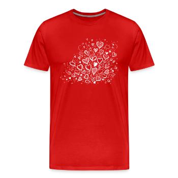 Bouquet d’idole de cœur - T-shirt bio Premium Homme - rouge - Devant - Damien (186cm)