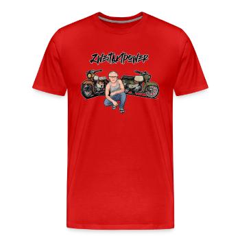 Habicht Star Erich // Illustration - Männer Premium Bio T-Shirt - Rot - Vorne - Damien (186cm)