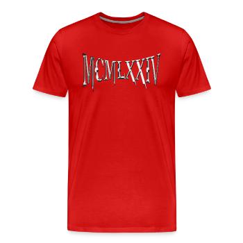 MCMLXXIV 1974 50e anniversaire B-Day cadeau d’anniversaire - T-shirt bio Premium Homme - rouge - Devant - Damien (186cm)