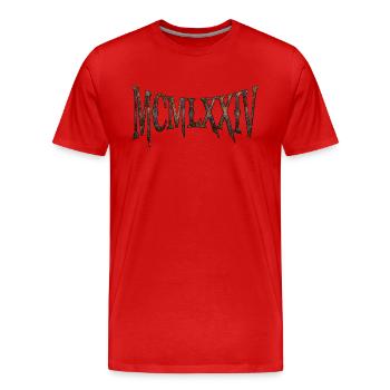 MCMLXXIV 1974 50e anniversaire B-Day cadeau d’anniversaire - T-shirt bio Premium Homme - rouge - Devant - Damien (186cm)