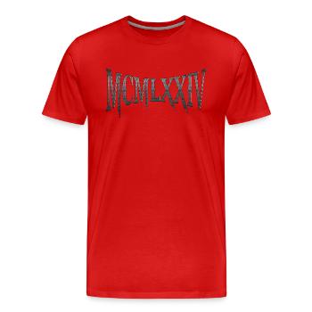 MCMLXXIV 1974 50e anniversaire B-Day cadeau d’anniversaire - T-shirt bio Premium Homme - rouge - Devant - Damien (186cm)