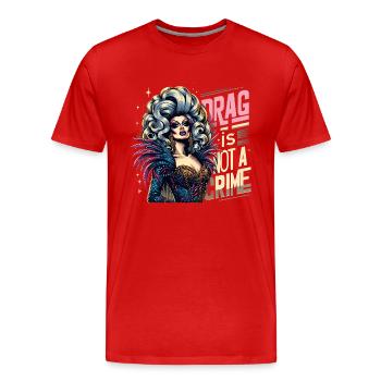 Exclusive Drag Culture and Drag Queen Inspired - Men's Premium Organic T-Shirt - red - Front - Damien (186cm)