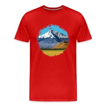 ARARAT - Men's Premium Organic T-Shirt - red - Front - Damien (186cm)