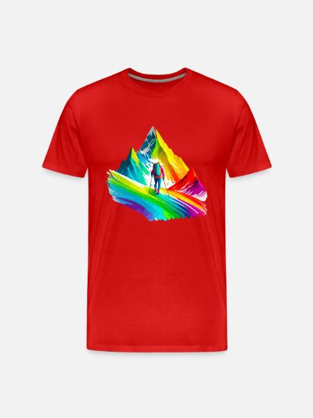 Bergsteigen, Wandern - Männer Premium Bio T-Shirt - Rot