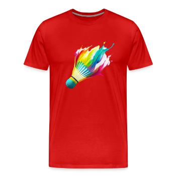 Badminton - Men's Premium Organic T-Shirt - red - Front - Damien (186cm)