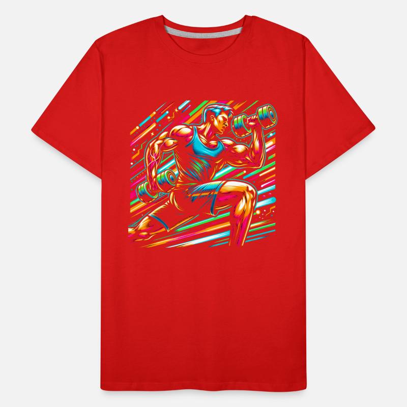 Force musculaire : Biceps Curls Artwork T-shirt bio Premium Homme