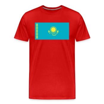 Kazakhstan Flag / Drapeau Kazakhstan - T-shirt bio Premium Homme - rouge - Devant - Damien (186cm)