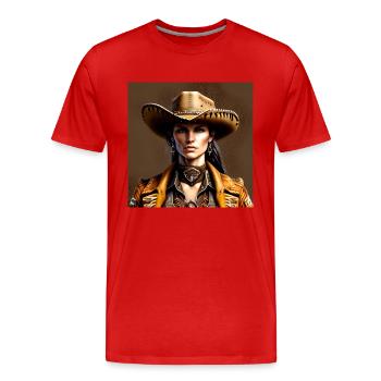 Un nouveau shérif est en ville - T-shirt bio Premium Homme - rouge - Devant - Damien (186cm)