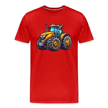 Niedlicher Traktor - Männer Premium Bio T-Shirt - Rot - Vorne - Damien (186cm)