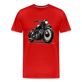 Conception De Moto, Vintage - T-shirt bio Premium Homme - rouge - Devant - Damien (186cm)
