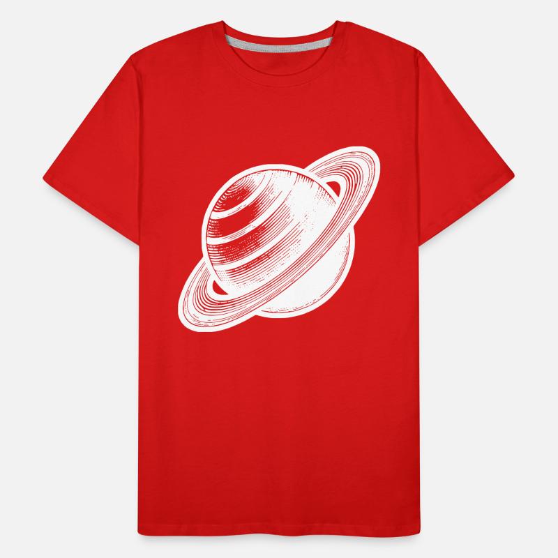 Ringed planet Saturn with ring system in the solar system Men's Premium Organic T-Shirt