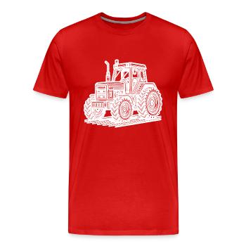 Tracteur d’hectare de machines agricoles Tracteur de terrain - T-shirt bio Premium Homme - rouge - Devant - Damien (186cm)