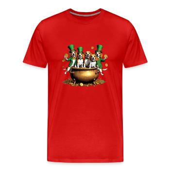 St. Patrick's Day Beagle I Irish Celebration - Männer Premium Bio T-Shirt - Rot - Vorne - Damien (186cm)