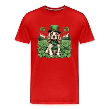 Irish Setter St. Patrick's Day Green Hat Pup - Männer Premium Bio T-Shirt - Rot - Vorne - Damien (186cm)