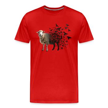 Schaf - Männer Premium Bio T-Shirt - Rot - Vorne - Damien (186cm)